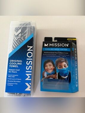 MISSION Blue Cooling Neck Gaiter - Youth Multifunctional Face & Neck Cover